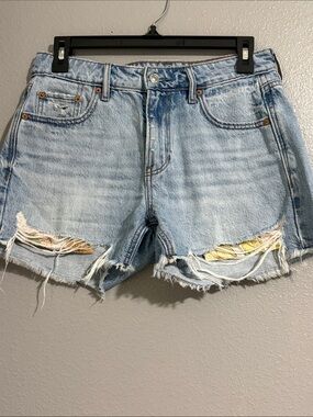 American Eagle Light Blue Distressed Denim Shorts